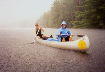 heavy rain on Burnt Island Lake