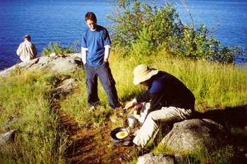 morning pancakes on Big Trout Lake