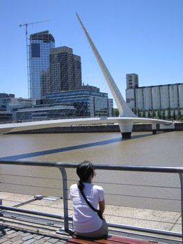 pivoting footbridge in Puerto Madero, Buenos Aires, Argentina