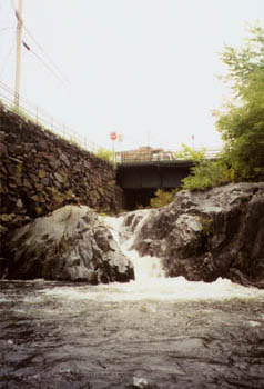 paddling next to downtown Brattleboro