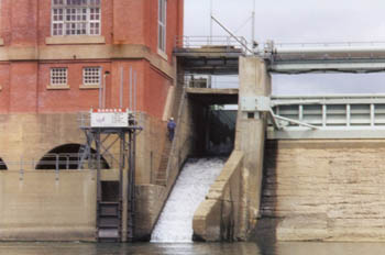 a fish ladder on the dam