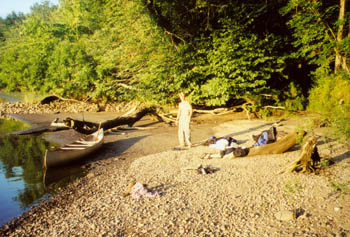 dinner stop on the riverbank