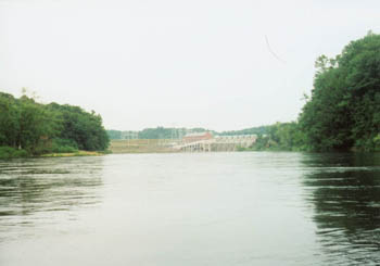 looking back at a dam