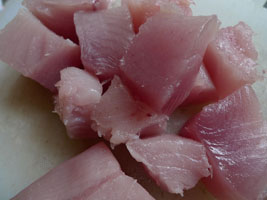 chunks of albacore tuna