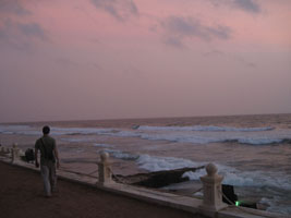 walking by the sea in Colombo