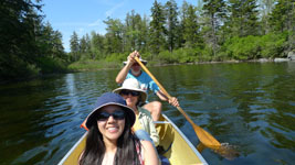 paddling with mom and dad