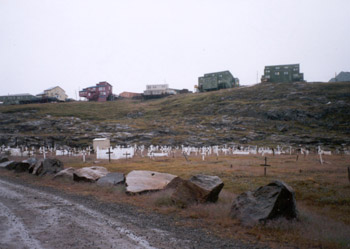 a small cemetery was down by the shore