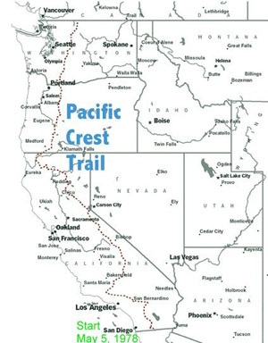 map showing start of trail