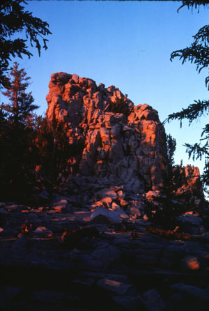 Sunset on Sierra rock