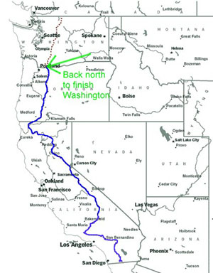 map showing return north