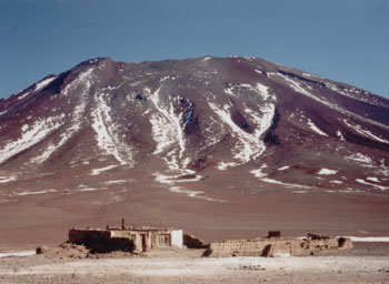 patches of snow in June at the border with Chile