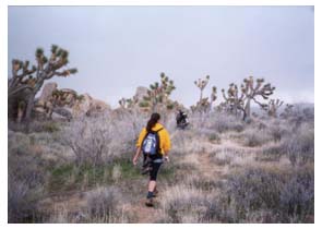 rained out of the first, Laura walks to the second rock