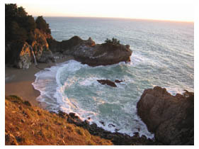 Waterfall on the beach, Julia Pfeiffer Burns State Park