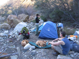 our campsite in Santa Paula Canyon