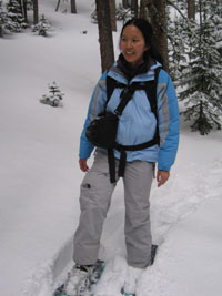 Joy snowshoeing, Rocky Mountain National Park
