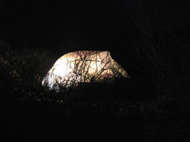 Rob's tent glows bright
