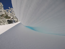 blue snow at Mt. Baldy