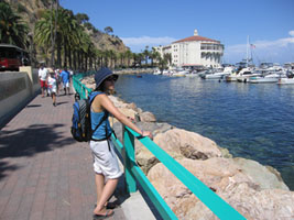 walking toward the casino at Avalon on Catalina Island