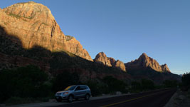 sunset in Zion Canyon