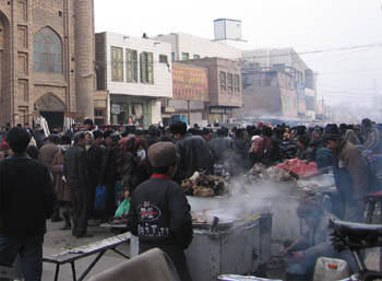 sheep head stew kashgar market