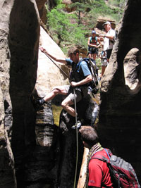 Rappel into the subway, zion, 2008