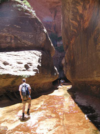 Doug enters the tunnel. zion subway, 2008