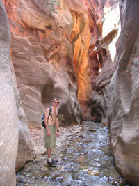 Lee in Kanarra canyon. zion, 2008